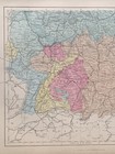 1871 South Germany With Alsace Lorraine Hand Coloured Map By Joshua Archer