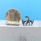 2pcs Mini Metal Dragon Figurine Tiny Vintage Bronze Flying Dragon Statue Decor