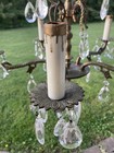 Vintage 5-arm Brass Chandelier  Antique Candle Style Fixture french Country