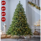 4 5 6 7ft Christmas Tree W  Led Lights Artificial Tree Pine Bushy Holiday Decor