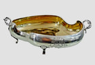 Gorgeous Imperial Russian 84 Silver Fruit Bowl Art Nouveau Nautical Motif Moscow