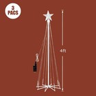 3pcs 4  Multicolor Christmas Cone Tree Light 8 Modes Animated Outdoor Xmas Decor