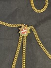 Vintage Heraldic Star Coat Of Arms Shield Cross With Slide 32 Inch  Chain  Rear 