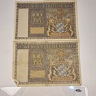 1922 Germany 100 Mark Banknote Note Bill Currency Lot Of 2 Condition Fair