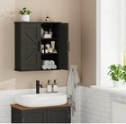 Barn Door Wall Storage Cabinet Black
