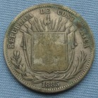 1885 Costa Rica 50 Centavos Silver Coin