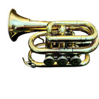 Antique Brass Trumpet Bb Pocket Trumpet 3 Valve Mouthpiece Vintage Gift For Him