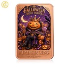 1pc 1oz Pumpkin King Halloween Throne Crow Raven Copper Bar Souvenir Collectible
