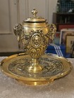 Antique-late 19th  Early 20th Century-french-ornate-gilded-bronze-inkwell