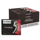 Sugar Free Chewing Gum - 5 Pack Of Juicy Strawberry Flavor  15 Sticks Each