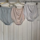 Vintage Lot Of 3 Panties National Sheer Blue Pink White Granny Brief Nylon Sz 7