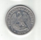 Chile Silver 1 Peso Coin 1874 Year Km 142 1 Condor