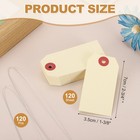120 Pack 2-3 4  X 1-3 8  Manila Shipping Tags Hang Label With Wire  Cream