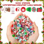 200 Pcs Christmas Polymer Clay Beads  Mixed Heishi Spacer Beads Small  Xmas