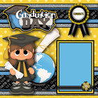 Graduation Girl Premade Scrapbook Pages Paper Piecing Printed Layout Dbds