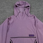 Melanzana Micro Grid Hoodie Kids Large Purple Pullover Fleece Layer Leadville