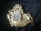 Vtg Art Nouveau Ornate Brass Desktop Inkwell
