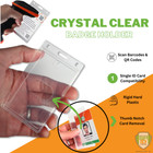 3 Pack - Crystal Clear Vertical Id Badge Holder - Rigid Plastic For Single Card
