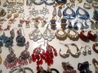 Vtg Mod Earrings Jewelry Lot 82 Pairs  2 Clip On Coro Lisner Pierc Alpaca Mexico