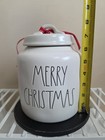 Rae Dunn By Magenta Merry Christmas White Ceramic Ll Canister With Black Letters