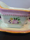 Adams Calyx Ware 2087 Lowestoft  Hand Painted Gravy Boat Underplate England