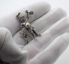 Vintage Italian Handmade Genuine Silver 800 Chef Figurine Dollhouse Miniature
