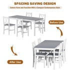 Dining Table Set For 4  47 2  Dining Room Table And 4 Solid Pine Wood Chairs    