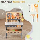 Wooden Tool Bench Play Set For Toddlers  Pretend Play Workbench With Clock