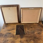Lot Of 3 Vintage Wood   Gold Solid Brass Picture Frames 8x10   4x6 Small Med Lar