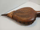 Old Wood Copper Tack Leather Fireplace Wood Stove Bellows Air Pump Blower Tool