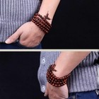 3x  Sandalw0od Buddhist Buddha Meditation 108 Prayer Bead Mala-brace    