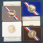 Mixed Lot Of 4 Us Commemorative Half Dollar Coins  In Box W coas - Free Ship Usa