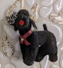 Vintage Wagner Kunstlerschutz West Germany  Flocked Black Poodle Puppy Dog 2 