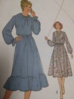 Dress Ruffle Peasant 12 Simplicity 8719 Sewing Pattern Vtg 70s Prairie Country