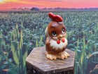 Vintage Josef Originals Chicken Hen  Rooster Figurine Japan  3 5 t   1 75 l