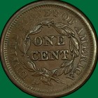 1851 Braided Hair Large Cent Choice Almost Uncirculated Au  Coin  47046