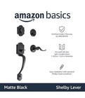 New Front Door Entry Handleset Shelby Lever Single Cylinder Deadbolt Matte Black