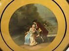 Vintage Antique Victorian Framed Flue Cover W  Courting Couple Decoration