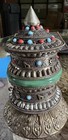 Tibetan Buddhist Handcrafted Spinning Prayer Wheel Tabletop Stand With Scroll 5 