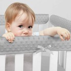 3pc Soft Grey Teething Edge   Corner Crib Rail Covers - Protect Your Baby   Crib