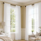Sheer Curtain Panels 42x84 Inches Light Filtering Voile Drapes For Living Room