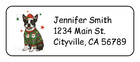 Boston Terrier Dog Christmas Personalized Return Address Labels Stickers Tags