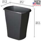 10 Gallon Rectangular Wastebasket  Large Open Plastic Trash Can For Kitchen New