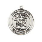 Sterling Silver Saint Michael The Archangel Medal 24  Chain Necklace   Box