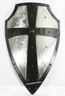 Medieval Battle Armor Gothic Layered Steel Cross Shield Engraved Home Decor Gift