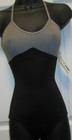  Bodywrappers  P333 Tiler Peck Design 2 Tone Halter Openback Leotard Tapue black