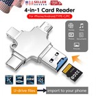 4in1 Flash Drive Usb Tf Memory Card Reader Adapter For Iphone Samsung Android Pc
