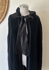 Vintage 90s Simi Black Velvet Victorian Romantic Gothic Cape With Hood S m