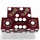 Harrah s Las Vegas Casino Craps Dice Dark Red Polished Set 5 Matching 0007  s