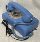 Vintage 1950s Western Electric A b 554  2-56  Blue Rotary Wall Mount Telephone